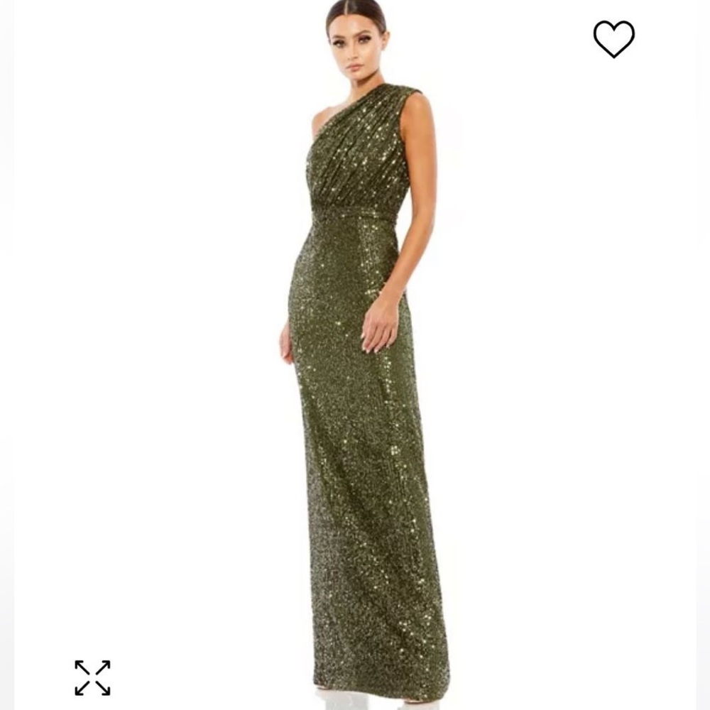 New year’s eve dress - Olive green sequin gown - Mac Duggal